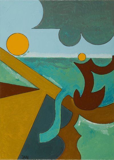 Angler in Combat with a Big Fish, 2009 (olie på lærred) af Jan Groneberg