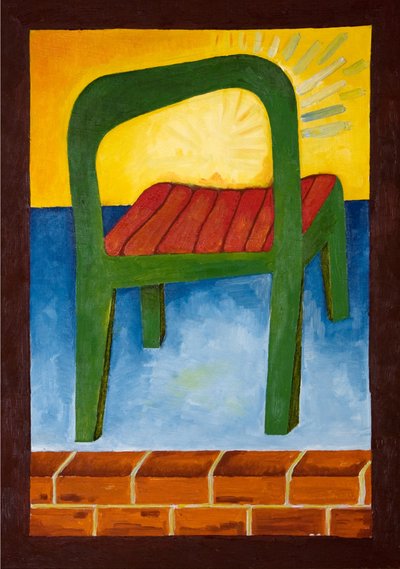 Chair in the Air, 2005 (olie på træ) af Jan Groneberg