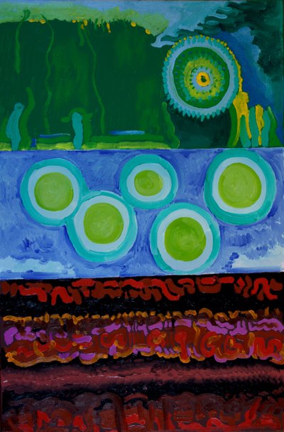 Kode, 2009 (olie på lærred) af Jan Groneberg