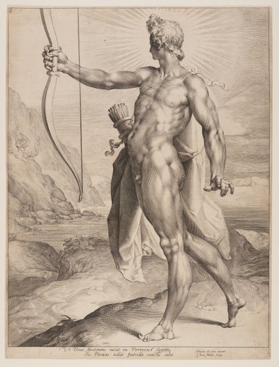 Apollon dræber pytonen af Jan Harmensz. Muller