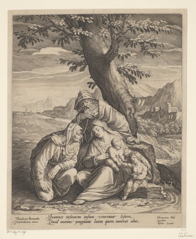 Hellig familie med Elizabeth og Johannes Døberen af Jan Harmensz. Muller