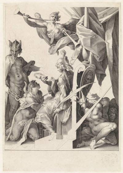 Mercury fører unge kunstnere til Minerva af Jan Harmensz. Muller