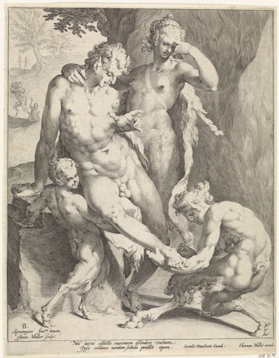 Oreaden fjerner en torn fra en satyrs fod af Jan Harmensz. Muller