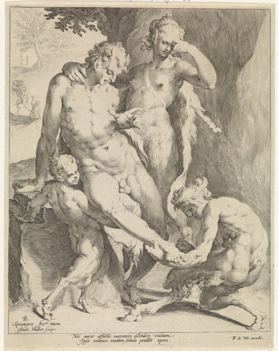 Oreaden fjerner en torn fra en satyrs fod af Jan Harmensz. Muller