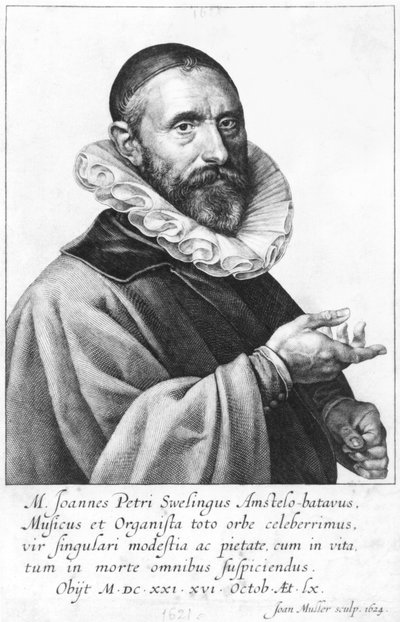 Portræt af Jan Pieterszoon Sweelinck, 1624 af Jan Harmensz Muller