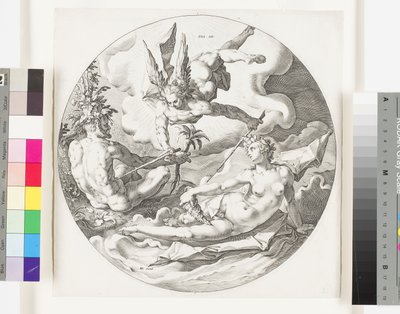 Skabelsen af det tørre land og havene, c.1589 af Jan Harmensz Muller