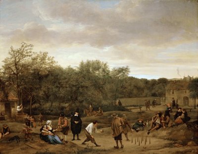 Bønder, der spiller bowling - Bønder, der spiller bowling, af Steen, Jan Havicksz (1626-1679). Olie på træ, ca. 1655. Størrelse: 67x85,5 cm. Kunsthistorisk Museum, Wien af Jan Havicksz. Steen