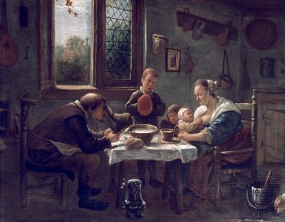 Bøn før frokost af Jan Steen (1626-1679) af Jan Havicksz. Steen