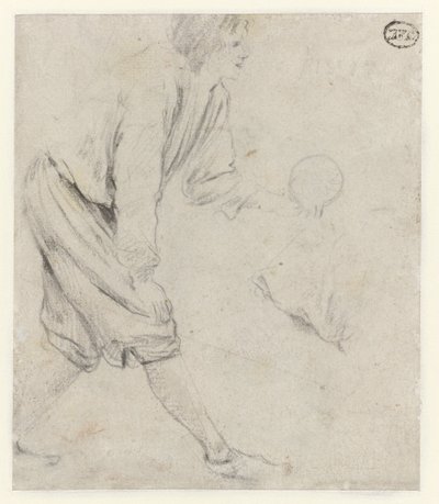Studie af en mand, der spiller keglespil af Jan Havicksz. Steen