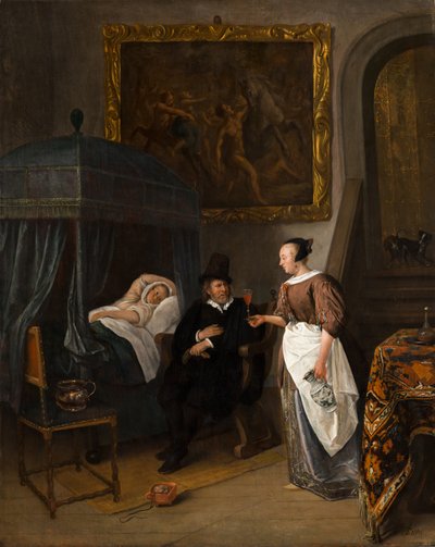 Lægens besøg, ca. 1665-8 af Jan Havicksz. Steen