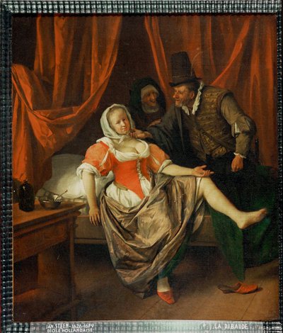 The ribald girl (olie på lærred) af Jan Havicksz. Steen