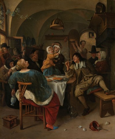 Familiescene, 1660-79 af Jan Havickszoon Steen