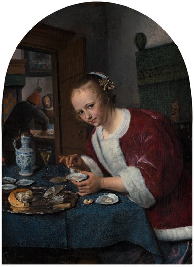 Pige, der spiser østers, ca. 1658-1660 af Jan Havickszoon Steen