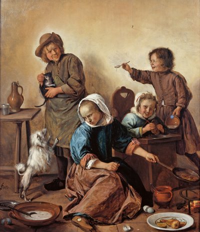 Børnemåltidet, ca 1665. af Jan Havickszoon Steen