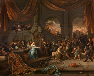 The Mocking of Samson, ca 1675. af Jan Havickszoon Steen