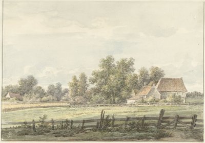 Landskab med gård af Jan Hulswit