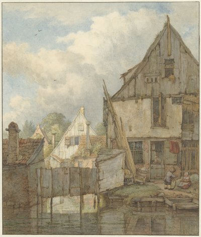 Forfaldne huse på vandet af Jan Hulswit