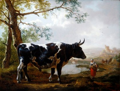 En præmietyr i et frodigt landskab (olie på panel) af Jan II Kobell
