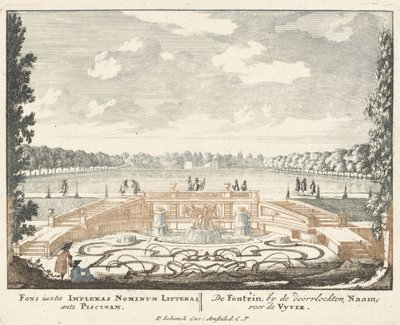 Springvand og stor dam i haven til paladset Het Loo, 1694-97 af Jan I van Call