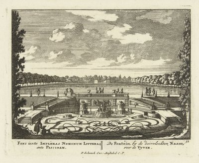 Springvand ved den store dam i haverne i Paleis Het Loo, 1695-1705 af Jan I van Call