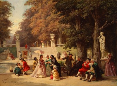 The Garden Party (olie på panel) af Jan Jacob Zuidema Broos