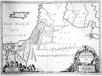 Kort over Abrahams, Isaks og Jakobs rejser, 1652 af Jan Janssonius