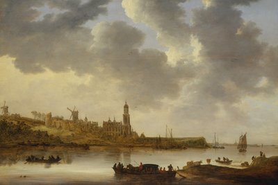 Udsigt over Rhinen ved Rhenen af Jan Josephsz van Goyen