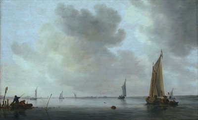 Fiskebåde ved en flodmunding af Jan Josephsz van Goyen