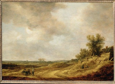 Fladt landskab (maleri på egetræ) af Jan Josephsz van Goyen