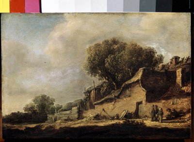 ""Paysage a la chaumiere et au chene"" (Landskab med et bondehytte og en eg) Maleri af Jan Jozefsz van Goyen (1596-1656) 1634 Dim. 87x105 cm Eremitagemuseet, Sankt Petersborg af Jan Josephsz van Goyen