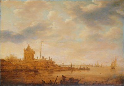 Flodudsigt med vagtpost af Jan Josephsz van Goyen