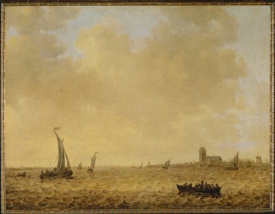 Havbillede. Udsigt over Dordrecht i baggrunden (olie på lærred) af Jan Josephsz van Goyen