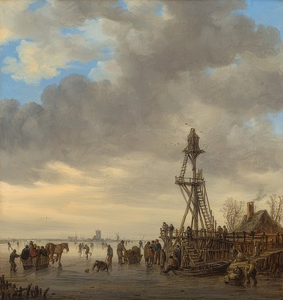 Vinterlandskab med udsigtstårn. 1646 af Jan Josephsz van Goyen