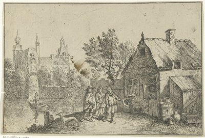 Bondehus ved vandet af Jan Lauwryn Krafft (I)