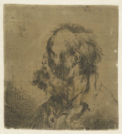 Buste af en gammel mand med skæg Diverse tronikens geets af J. L. (serietitel) af Jan Lievens