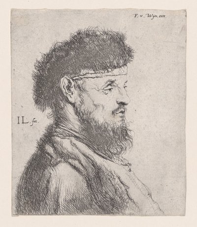 Buste af en mand med en pelshue, 1600-tallet. af Jan Lievens