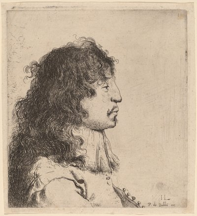 Buste af en ung mand i profil, vender mod højre af Jan Lievens