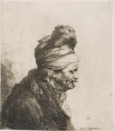 Buste af en orientalsk mand, vendt mod højre af Jan Lievens