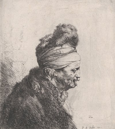 Buste af en gammel mand iført pelshue, ca. 1631. af Jan Lievens