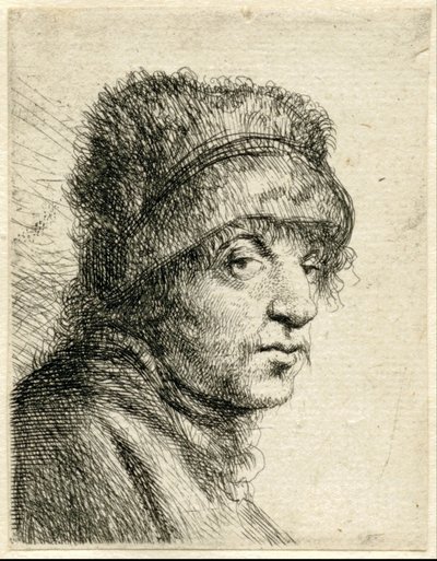 Hovedet af en mand med hat Variae Effigies a Joanne Livio (serietitel) af Jan Lievens