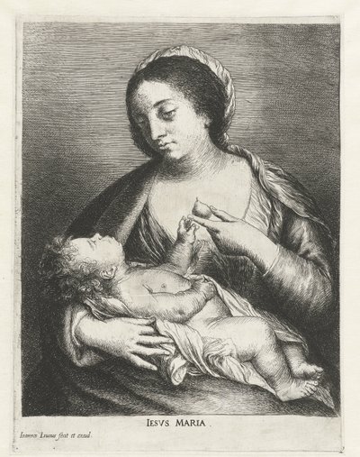 Mary med barn og en pære Iesvs Maria (titel på objekt) af Jan Lievens