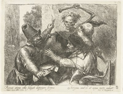 Vridende kortspillere og død af Jan Lievens