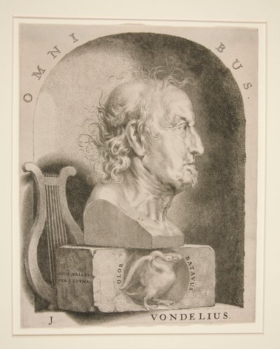 Portræt af Joost van den Vondel (1587-1679) af Jan Lutma The Younger
