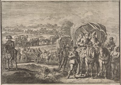 Munke fra Nord-Brabant flygter til Antwerpen, 1637 af Jan Luyken (attributed to)
