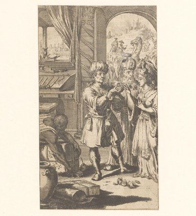 Vielsesceremoni mellem Muhammed og Chadja af Jan Luyken (possibly)