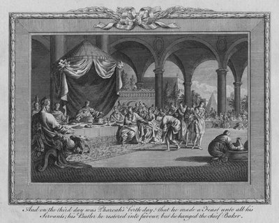 Og på den tredje dag var Faraos fødselsdag... sent i det 17.-begyndelsen af det 18. århundrede. af Jan Luyken