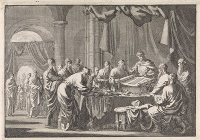 Indsamling af de 72 lovoversættere efter ordre fra kong Ptolemæus Philadelphus af Jan Luyken