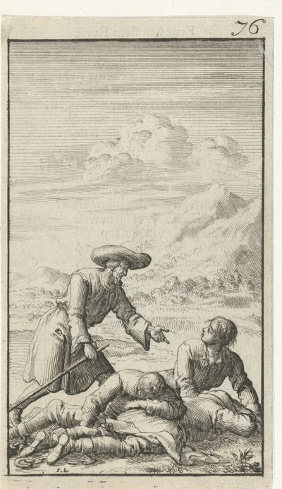 Christian finder Simple, Sloth og Audacious sover af Jan Luyken