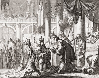 Kroning af kong Vilhelm III og Dronning Mary II, 11. april af Jan Luyken