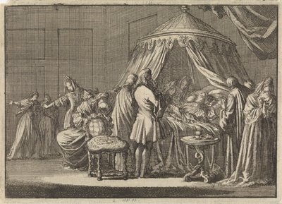 Død af Mary II Stuart, dronning af England, 1695 af Jan Luyken